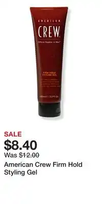 Ulta Beauty American Crew Firm Hold Styling Gel offer