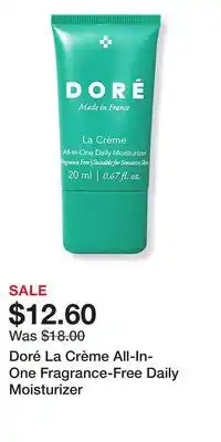 Ulta Beauty Doré La Crème All-In-One Fragrance-Free Daily Moisturizer offer
