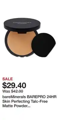 Ulta Beauty bareMinerals BAREPRO 24HR Skin Perfecting Talc-Free Matte Powder Foundation offer