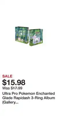 Game Stop Ultra Pro Pokemon Enchanted Glade Rapidash 3-Ring Album (Gallery Series) offer