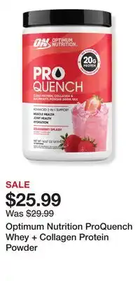 Ulta Beauty Optimum Nutrition ProQuench Whey + Collagen Protein Powder offer