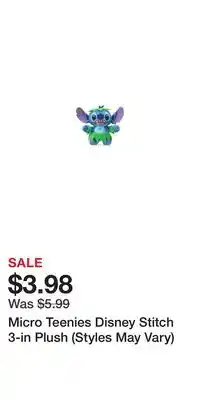Game Stop Micro Teenies Disney Stitch 3-in Plush (Styles May Vary) offer