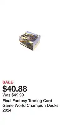 Game Stop Final Fantasy Trading Card Game World Champion Decks 2024 offer