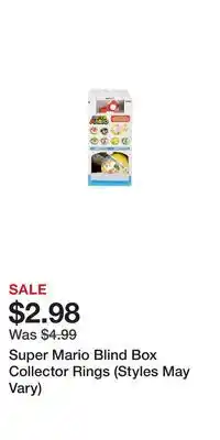 Game Stop Super Mario Blind Box Collector Rings (Styles May Vary) offer