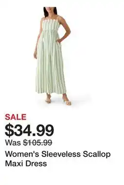 Belk Women's Sleeveless Scallop Maxi Dress offer