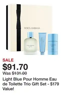 Belk Light Blue Pour Homme Eau de Toilette Trio Gift Set - $179 Value! offer