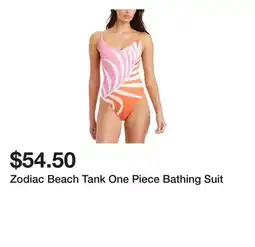Belk Zodiac Beach Tank One Piece Bathing Suit offer
