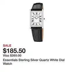Belk Essentials Sterling Silver Quartz White Dial Watch offer