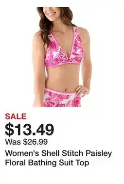 Belk Women's Shell Stitch Paisley Floral Bathing Suit Top offer
