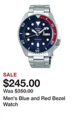 Belk Men's Blue and Red Bezel Watch offer