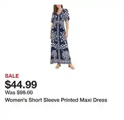 Belk Women's Short Sleeve Printed Maxi Dress offer