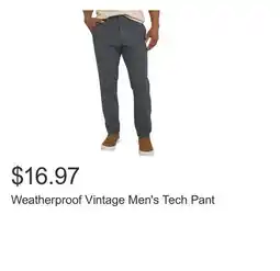 Costco Weatherproof Vintage Men's Tech Pant offer