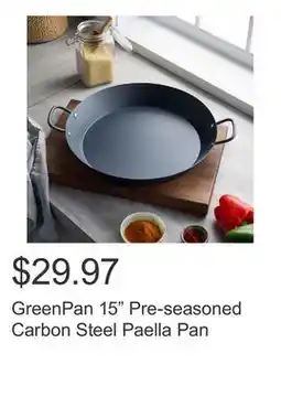 Costco GreenPan 15 Pre-seasoned Carbon Steel Paella Pan offer