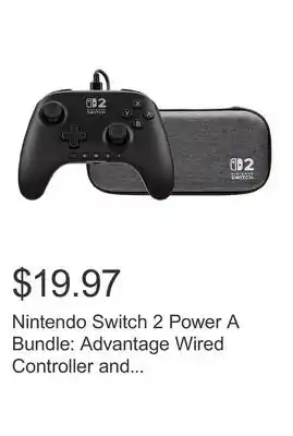 Costco Nintendo Switch 2 Power A Bundle: Advantage Wired Controller and Slim Case offer