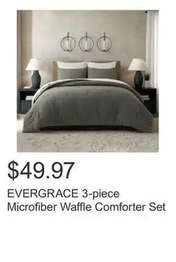 Costco EVERGRACE 3-piece Microfiber Waffle Comforter Set offer