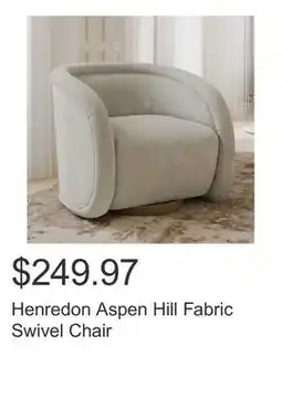 Costco Henredon Aspen Hill Fabric Swivel Chair offer