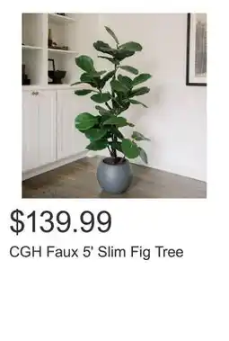 Costco CGH Faux 5' Slim Fig Tree offer