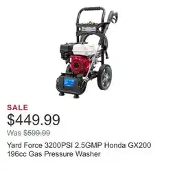 Costco Yard Force 3200PSI 2.5GMP Honda GX200 196cc Gas Pressure Washer offer