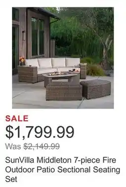 Costco SunVilla Middleton 7-piece Fire Outdoor Patio Sectional Seating Set offer