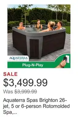 Costco Aquaterra Spas Brighton 26-jet, 5 or 6-person Rotomolded Spa, Plug-n-Play offer