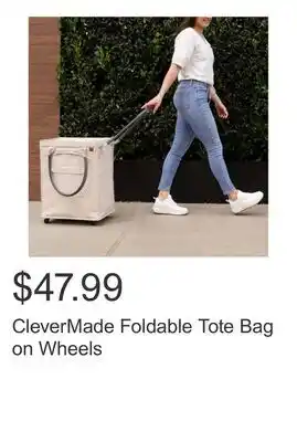 Costco CleverMade Foldable Tote Bag on Wheels offer