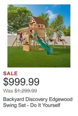 Costco Backyard Discovery Edgewood Swing Set - Do It Yourself offer