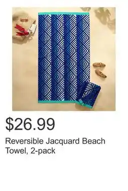 Costco Reversible Jacquard Beach Towel, 2-pack offer