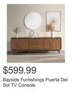 Costco Bayside Furnishings Puerta Del Sol TV Console offer