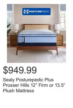 Costco Sealy Posturepedic Plus Prosser Hills 12 Firm or 13.5 Plush Mattress offer