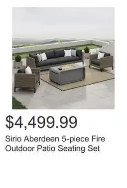 Costco Sirio Aberdeen 5-piece Fire Outdoor Patio Seating Set offer