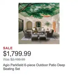 Costco Agio Parkfield 6-piece Outdoor Patio Deep Seating Set offer
