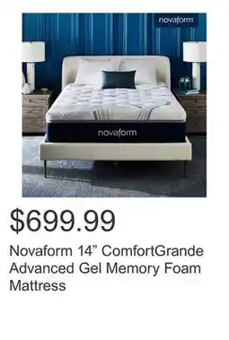Costco Novaform 14 ComfortGrande Advanced Gel Memory Foam Mattress offer