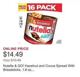 Costco Nutella & GO! Hazelnut and Cocoa Spread With Breadsticks, 1.8 oz offer