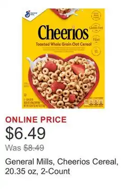 Costco General Mills, Cheerios Cereal, 20.35 oz, 2-Count offer