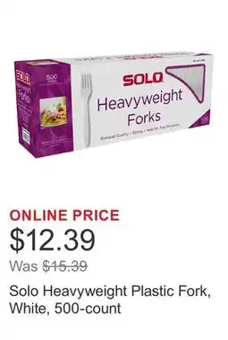 Costco Solo Heavyweight Plastic Fork, White, 500-count offer