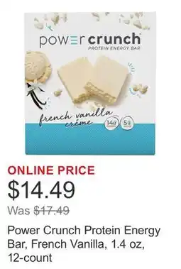 Costco Power Crunch Protein Energy Bar, French Vanilla, 1.4 oz, 12-count offer