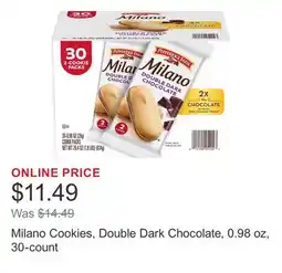 Costco Milano Cookies, Double Dark Chocolate, 0.98 oz, 30-count offer