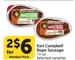 Vons Earl Campbell Rope Sausage offer