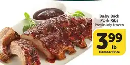 Vons Baby Back Pork Ribs offer