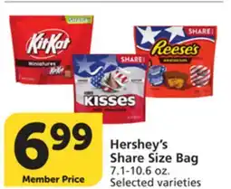 Vons Hershey's Share Size Bag offer