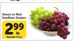Vons Green or Red Seedless Grapes offer