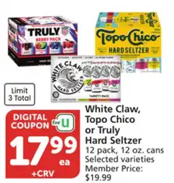 Vons White Claw, Topo Chico or Truly Hard Seltzer offer