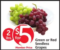 Vons Green or Red Seedless Grapes offer