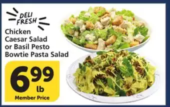 Vons Chicken Caesar Salad or Basil Pesto Bowtie Pasta Salad offer