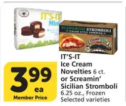 Vons IT'S-IT Ice Cream Novelties 6 ct. or Screamin' Sicilian Stromboli offer