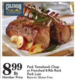 Pavilions Pork Tomahawk Chop or Frenched 8-Rib Rack Pork Loin offer