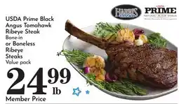 Pavilions HARRIS USDA Prime Black Angus Tomahawk Ribeye Steak Bone-in or Boneless Ribeye Steaks Value pack offer