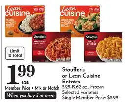 Pavilions Stouffer's or Lean Cuisine Entrées offer