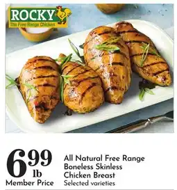 Pavilions ROCKY All Natural Free Range Boneless Skinless Chicken Breast offer