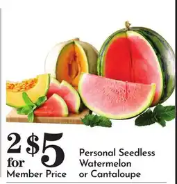 Pavilions Personal Seedless Watermelon or Cantaloupe offer